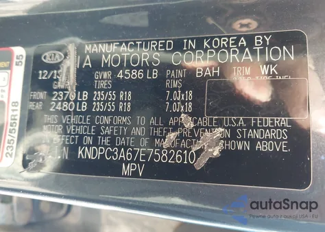 2014 Kia Sportage Sx из США, поврежденный, VIN KNDPC3A67E7582610